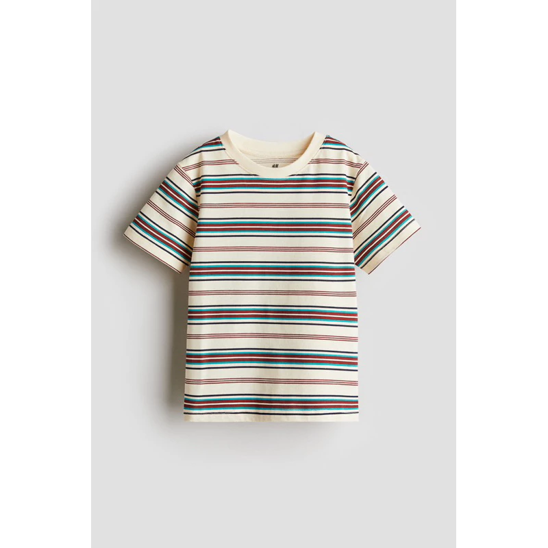 Kaos Cream Garis Katun