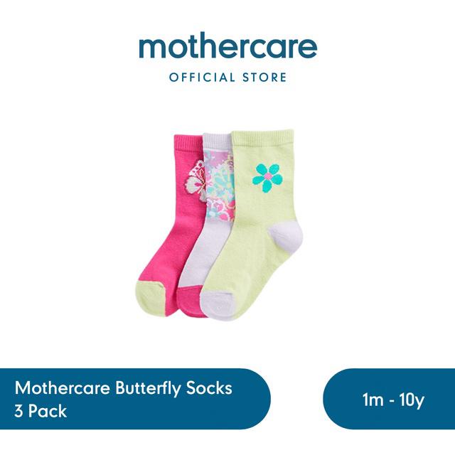 MOTHERCARE SALE, 3 Pack Butterfly Pink Socks