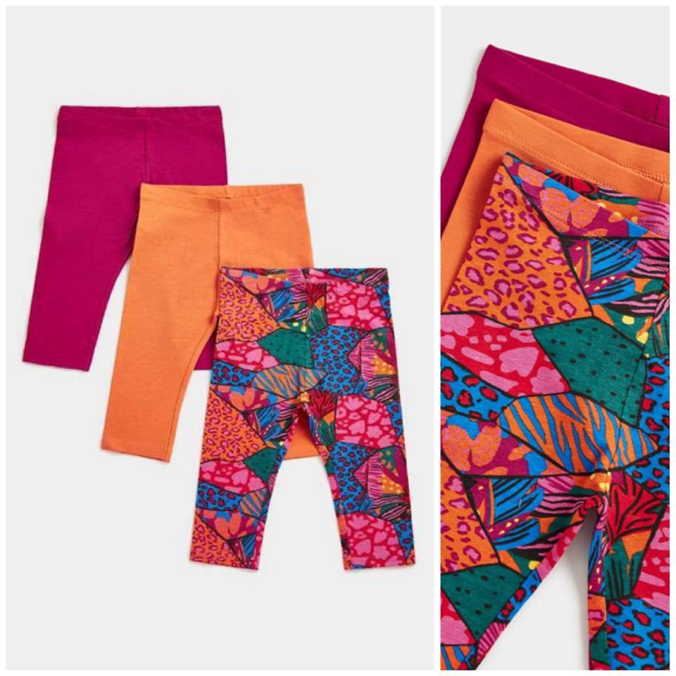 MOTHERCARE SALE, 3 Pack Fuchsia Cropped Legging