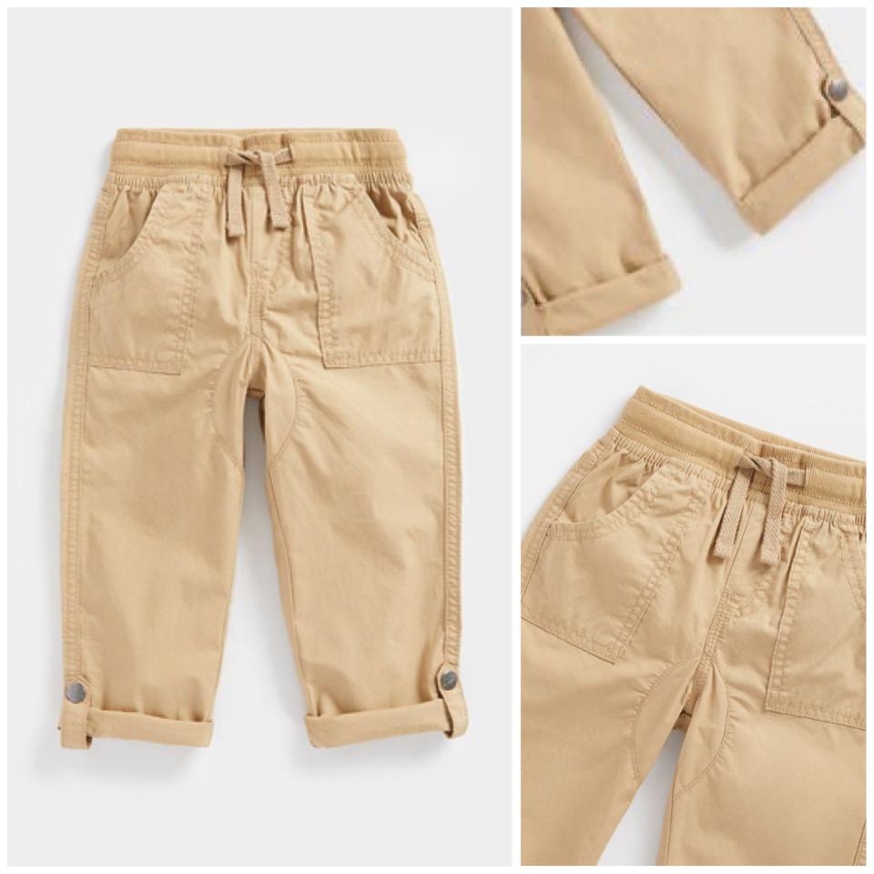 MOTHERCARE SALE, Poplin Roll-Up Tan Trousers